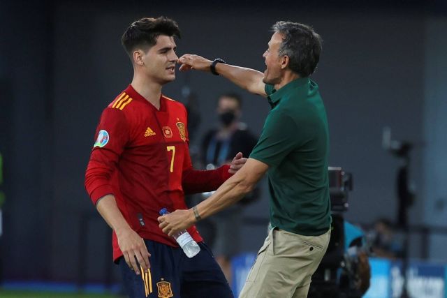 Alvaro Morata and Luis Enrique