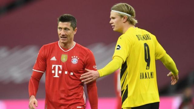 Robert Lewandowski and Erling Haaland