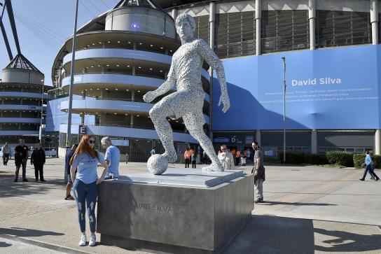 Manchester City erect statue of David Silva outside the Etihad Stadium ...