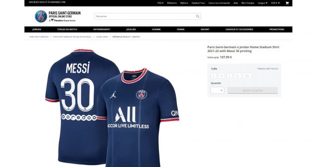 Paris Saint-Germain Away Stadium Shirt 2021-22