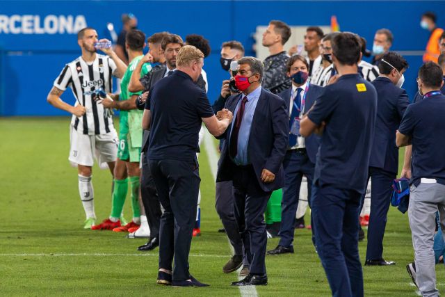 Ronald Koeman and Joan Laporta