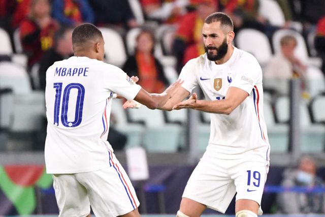 Kylian Mbappe and Karim Benzema