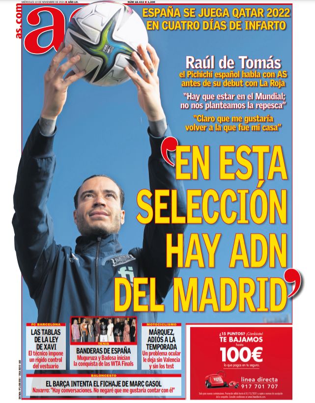 Today S Papers La Roja Prepare For Titanic Week As Xavi Lays Down The Law At Barcelona