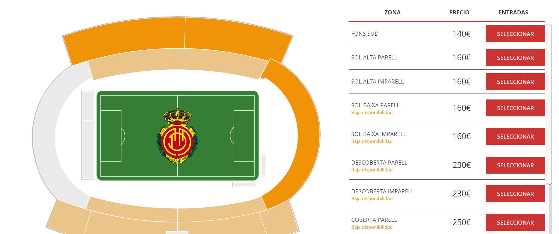 Precio entradas rcd mallorca