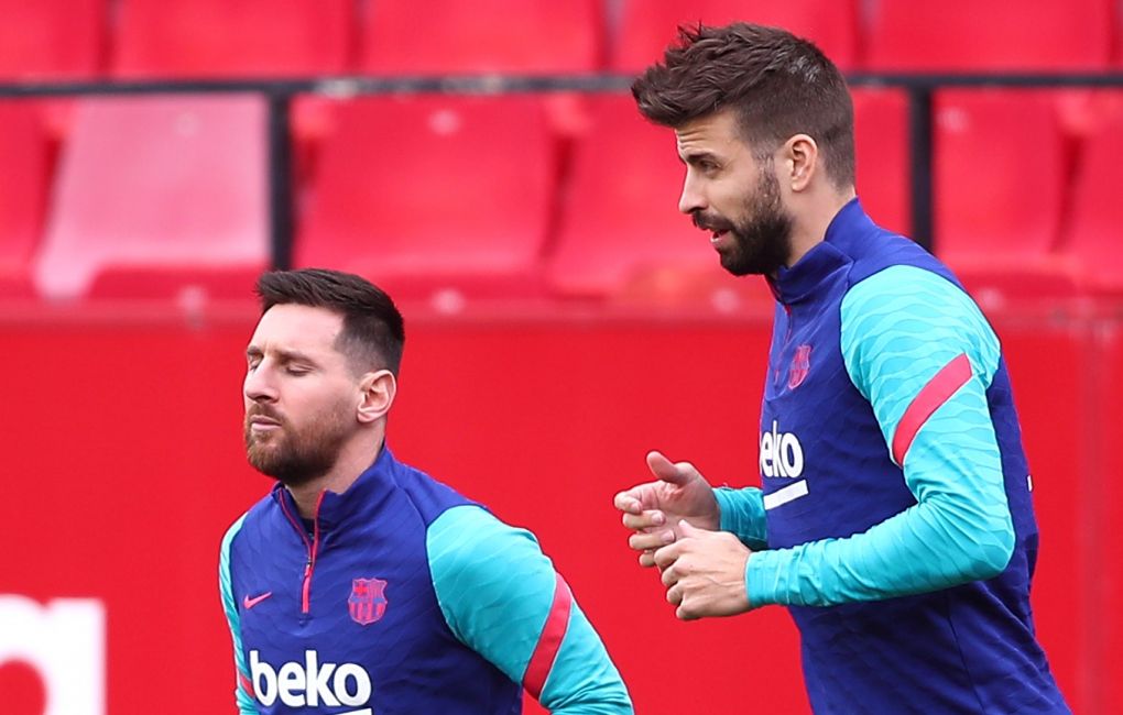 Lionel Messi and Gerard Pique