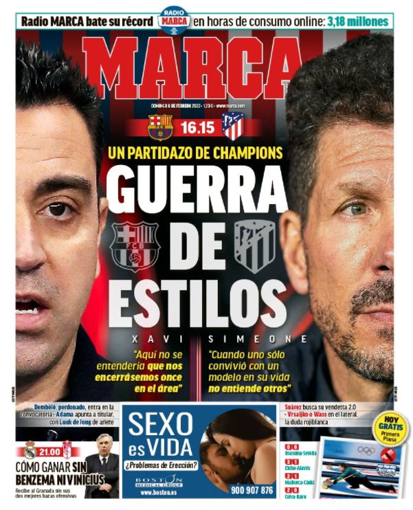 Papers; Simeone and Xavi exchange words as Real Madrid dealt blow
