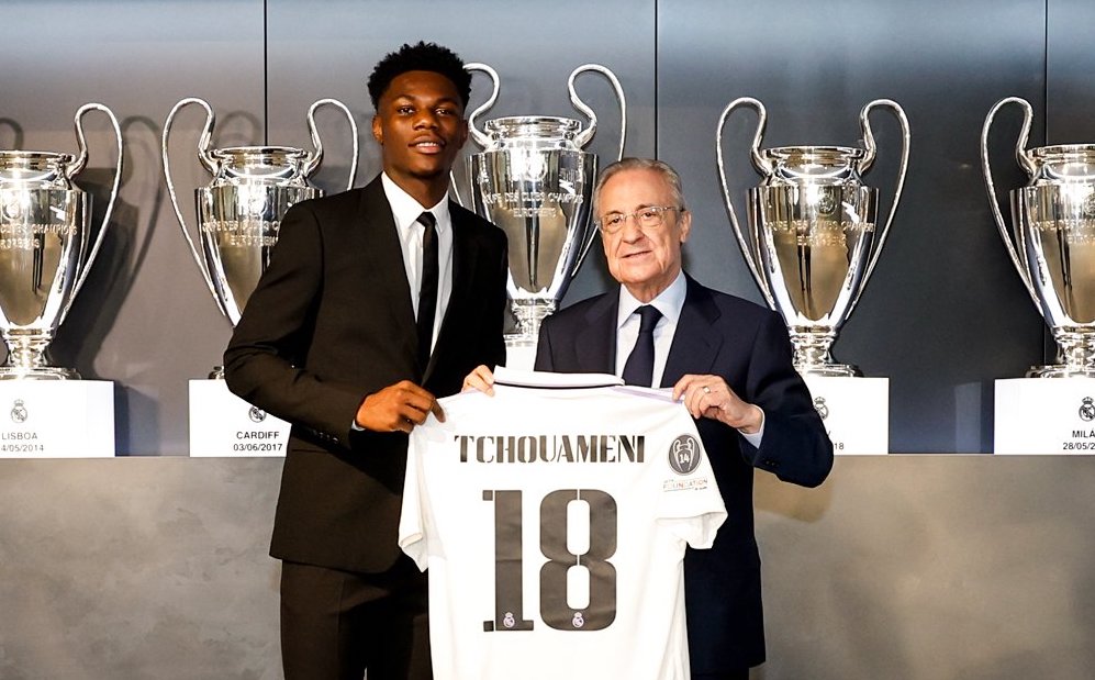 Real Madrid Present Aurelien Tchouameni To The World After Completing Transfer From Monaco 