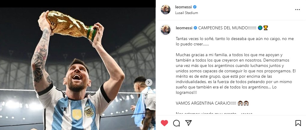 Lionel Messi Has Uploaded the Most Liked Image by a Sportsperson in  Instagram History