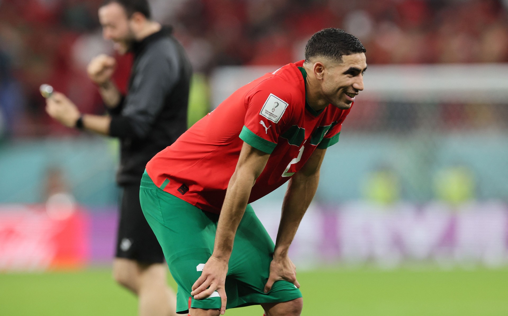 Kylian Mbappe shares moment with Achraf Hakimi after France win