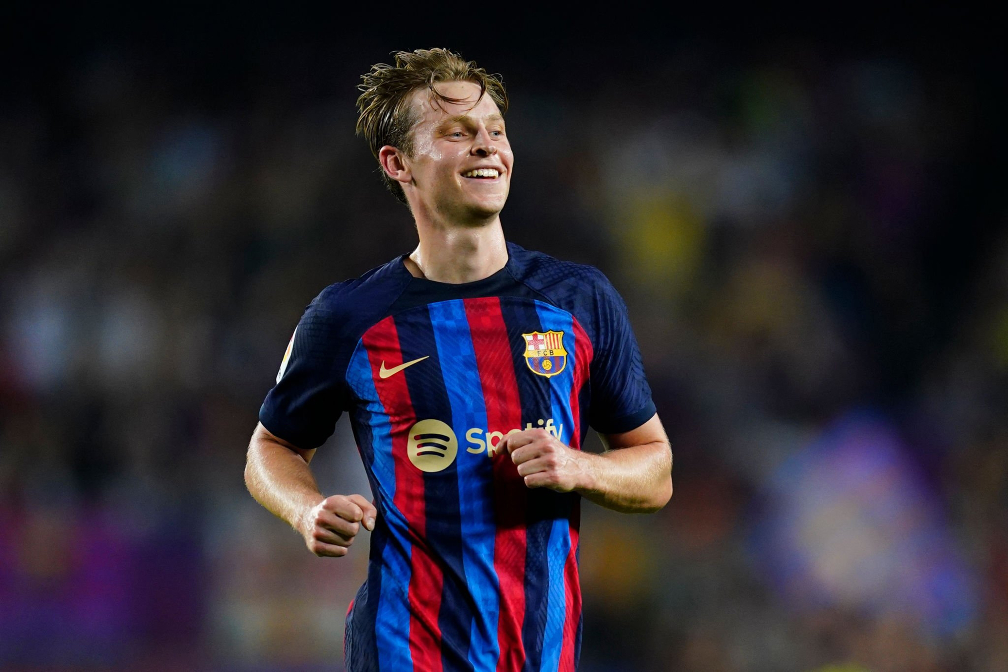  Frenkie de Jong, a Dutch midfielder, playing soccer for his club FC Barcelona.