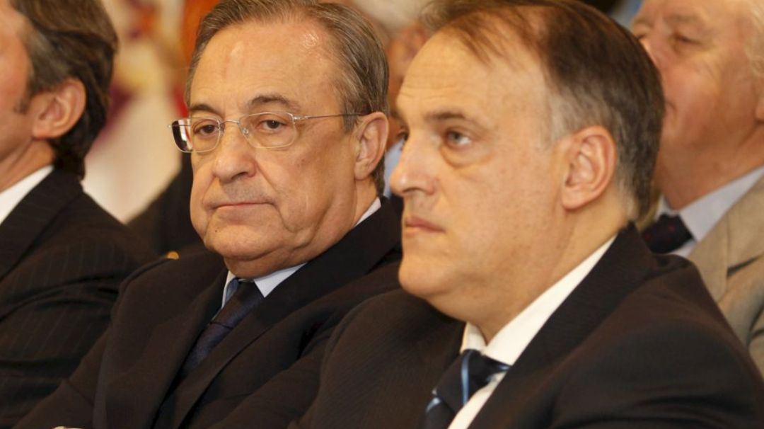 Javier Tebas está enfadado por la “influencia” del presidente del Real Madrid, Florentino Pérez