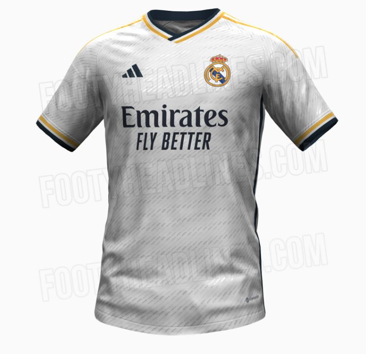 New Real Madrid Home Kit For 2023 24 Season Leaked With Golden Adidas   RM2324 Home Kit 