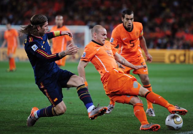 Sergio Ramos and Wesley Sneijder