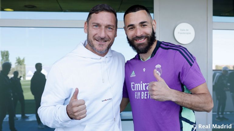 Italian football icon Francesco Totti pays special visit to Real Madrid ...