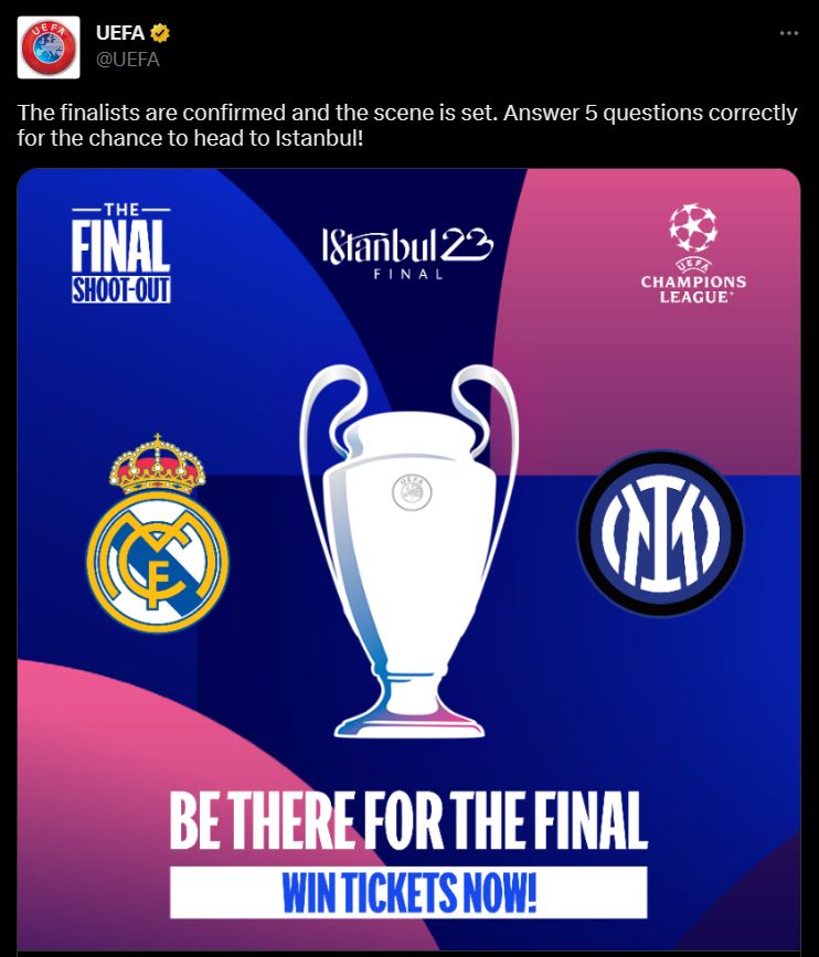 Football Tweet ⚽ on X: The winner of this season's Champions League will  be  / X