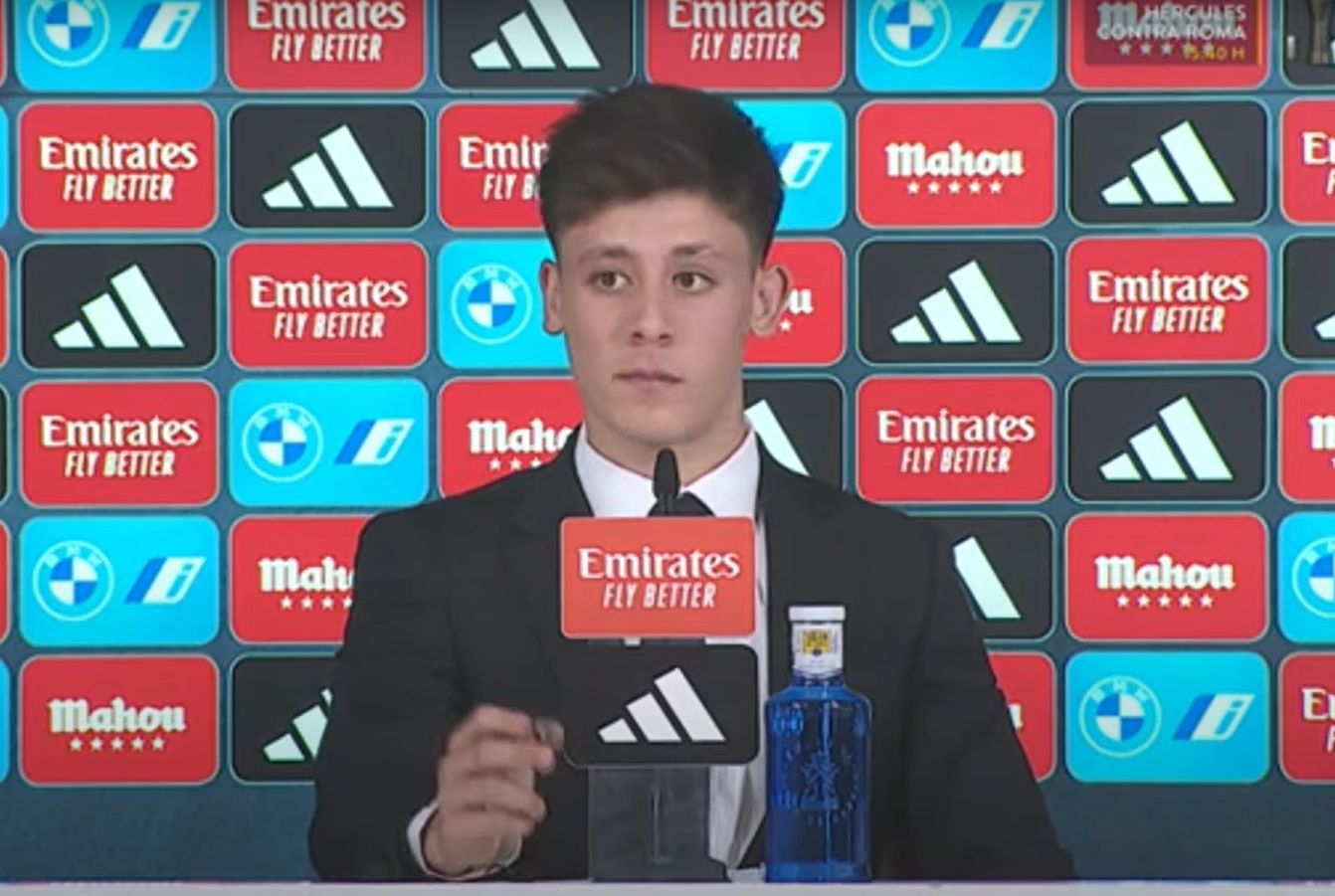  Arda Guler, a young Turkish midfielder, is presented as a new player of Real Madrid during a press conference.