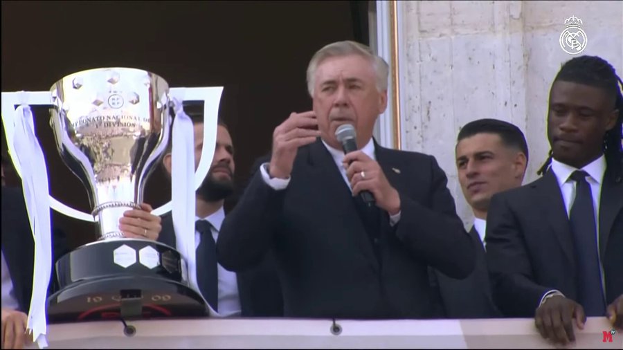 WATCH: Career change incoming? Carlo Ancelotti brilliantly leads singing of Real Madrid’s anthem
