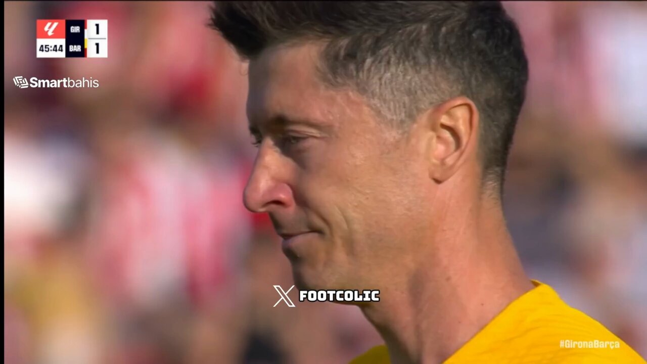 WATCH: Robert Lewandowski restores Barcelona’s lead against Girona from the penalty spot