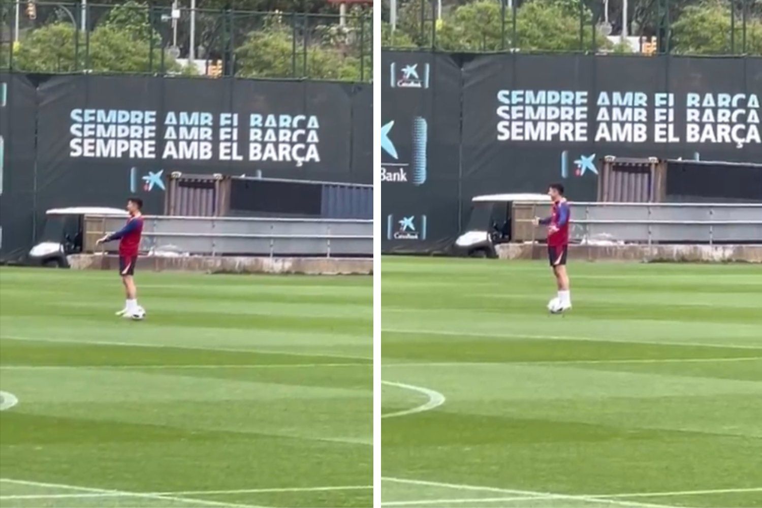 WATCH: Robert Lewandowski left to train alone for 10 minutes by Barcelona squad