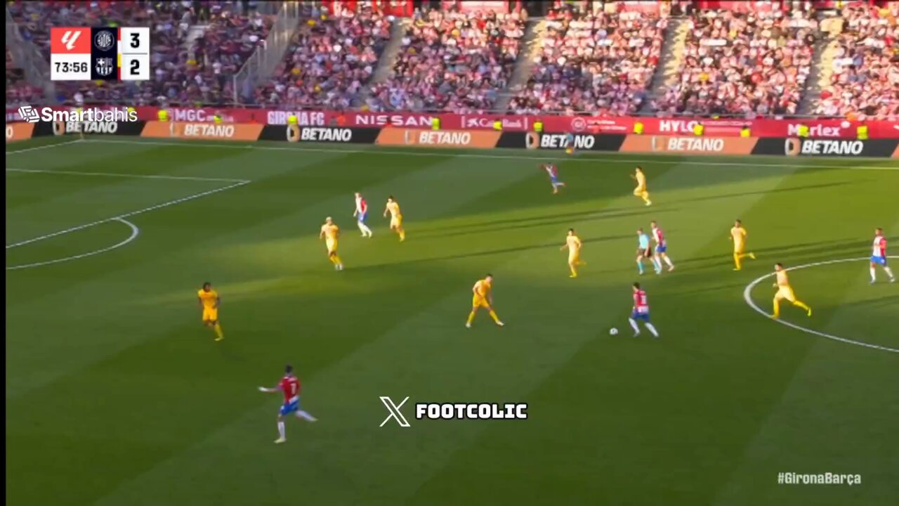 WATCH: Stunning volley from Christian Portu now has Girona 4-2 up against Barcelona