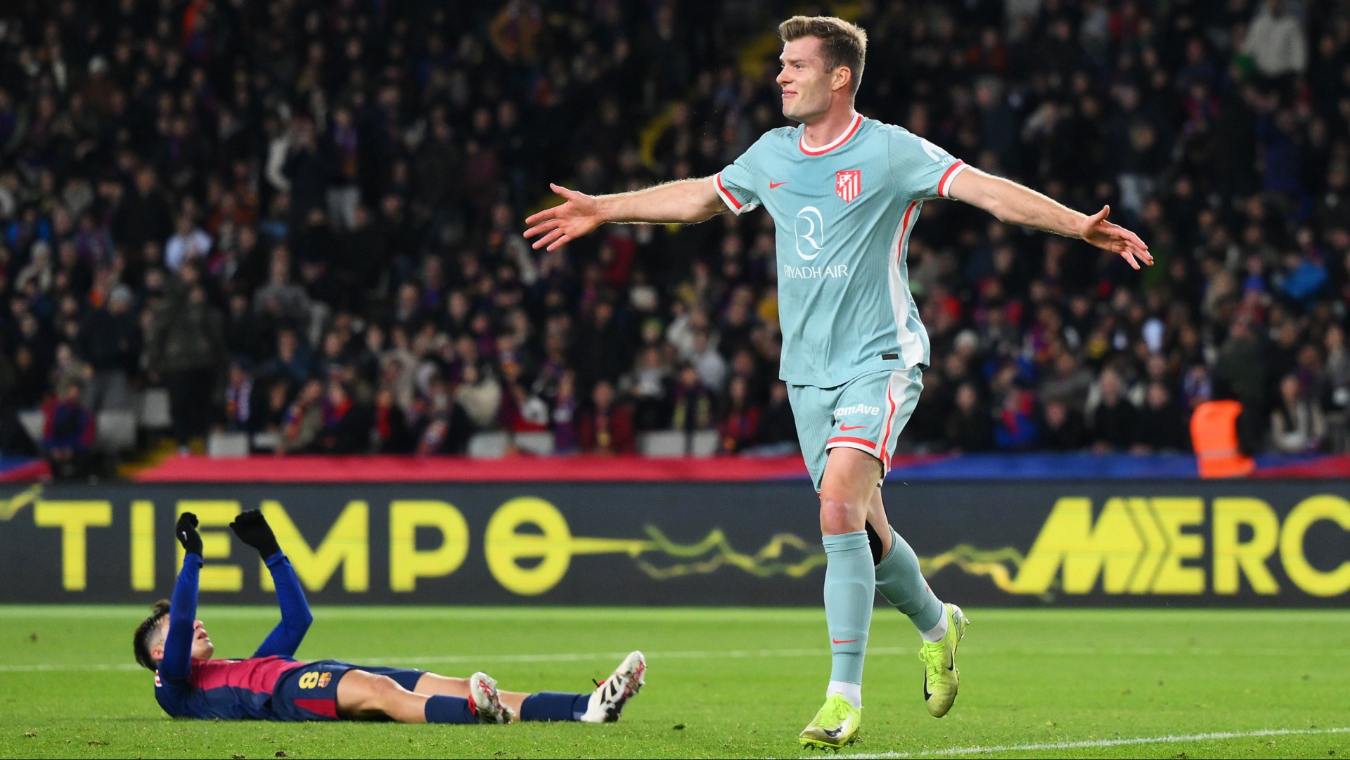 Alexander Sorloth scores against Barcelona