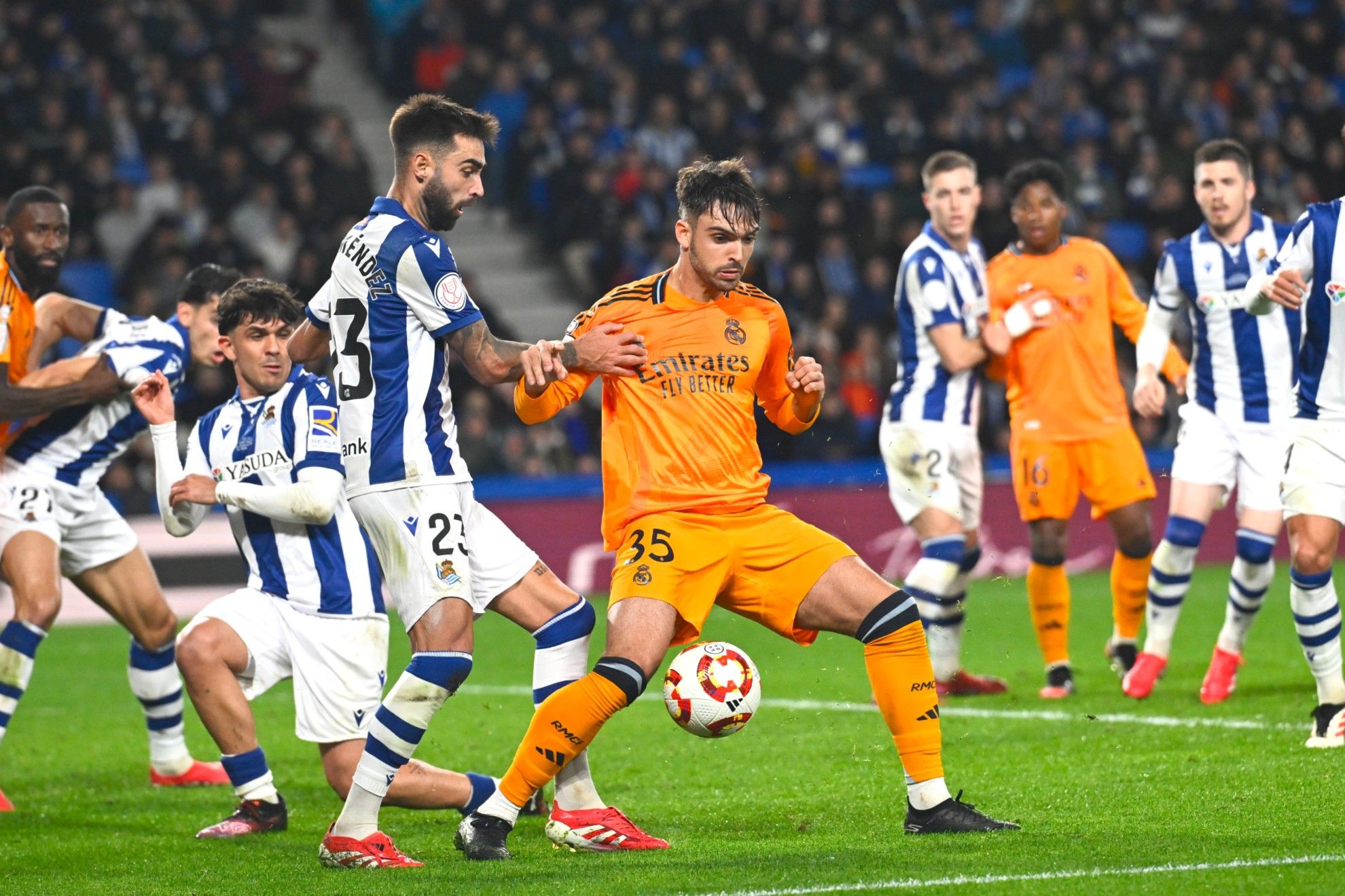 Asencio in action against Real Sociedad.