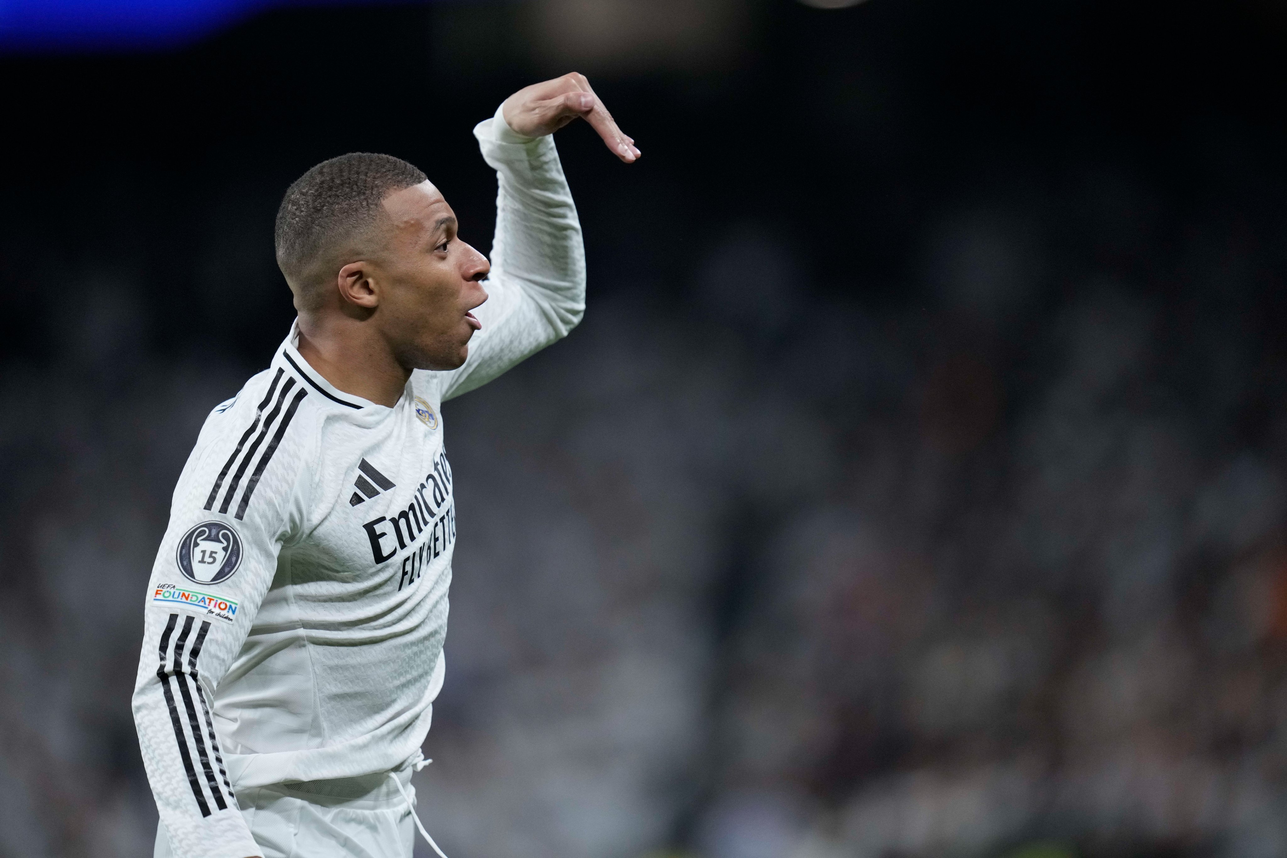 Mbappe celebrates against Manchester City