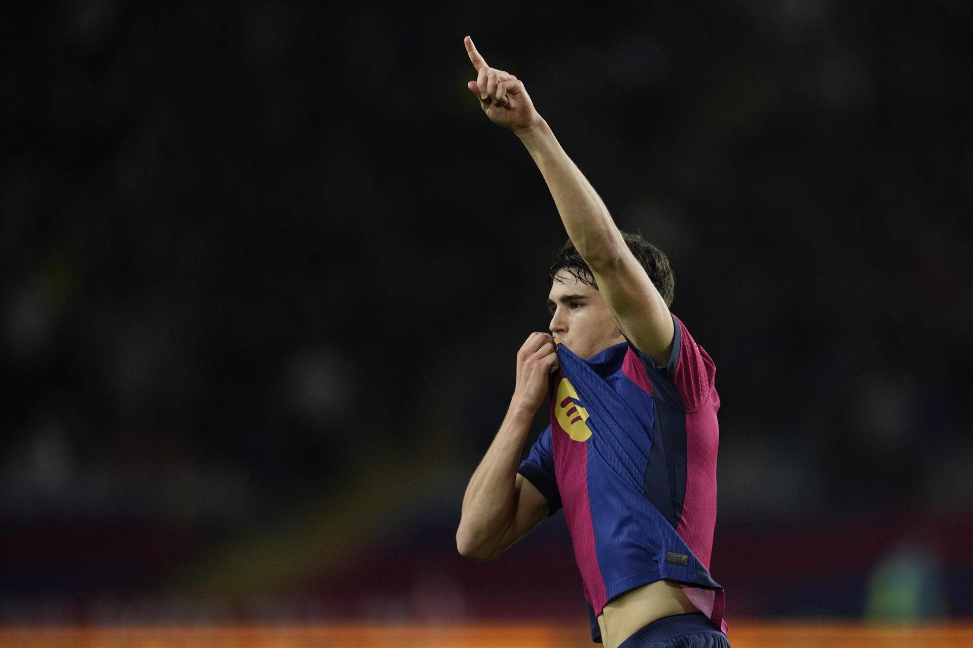 Cubarsi celebrates his first Barcelona goal.