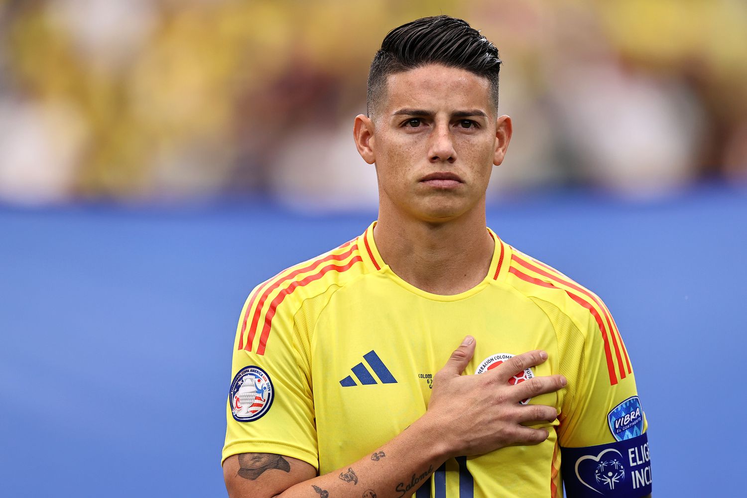 James antes del juego colombiano.