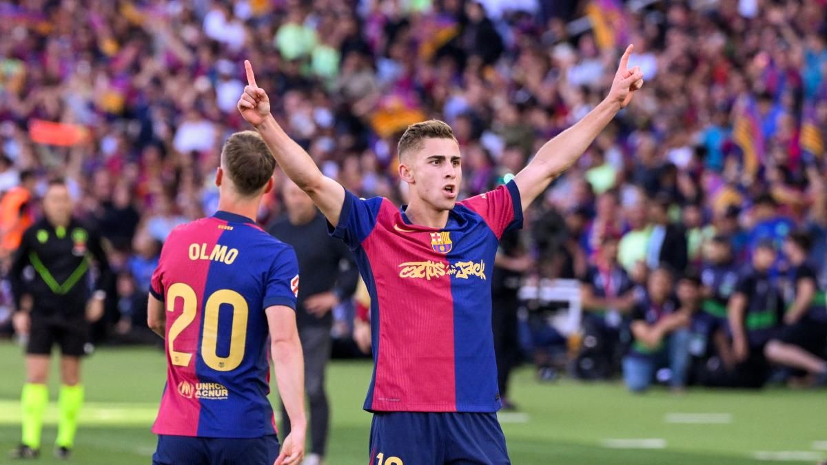 Fermin Lopez celebrates the goal that never was.