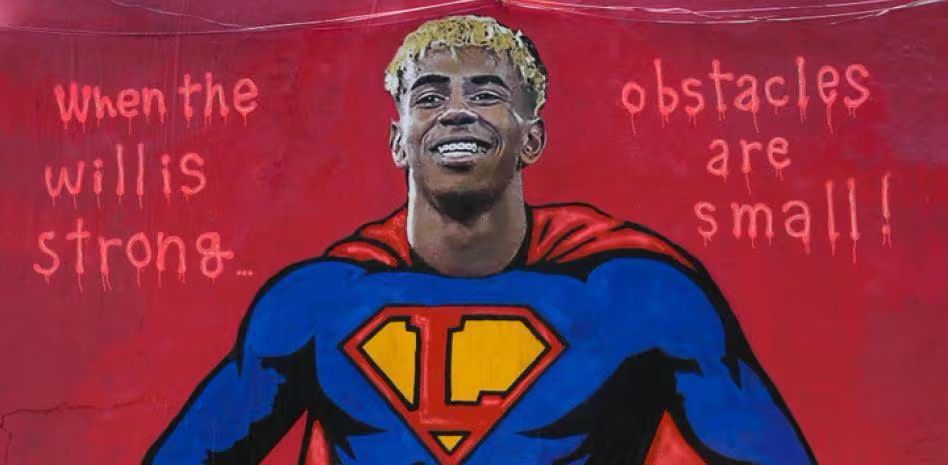 Lamine Yamal mural before.