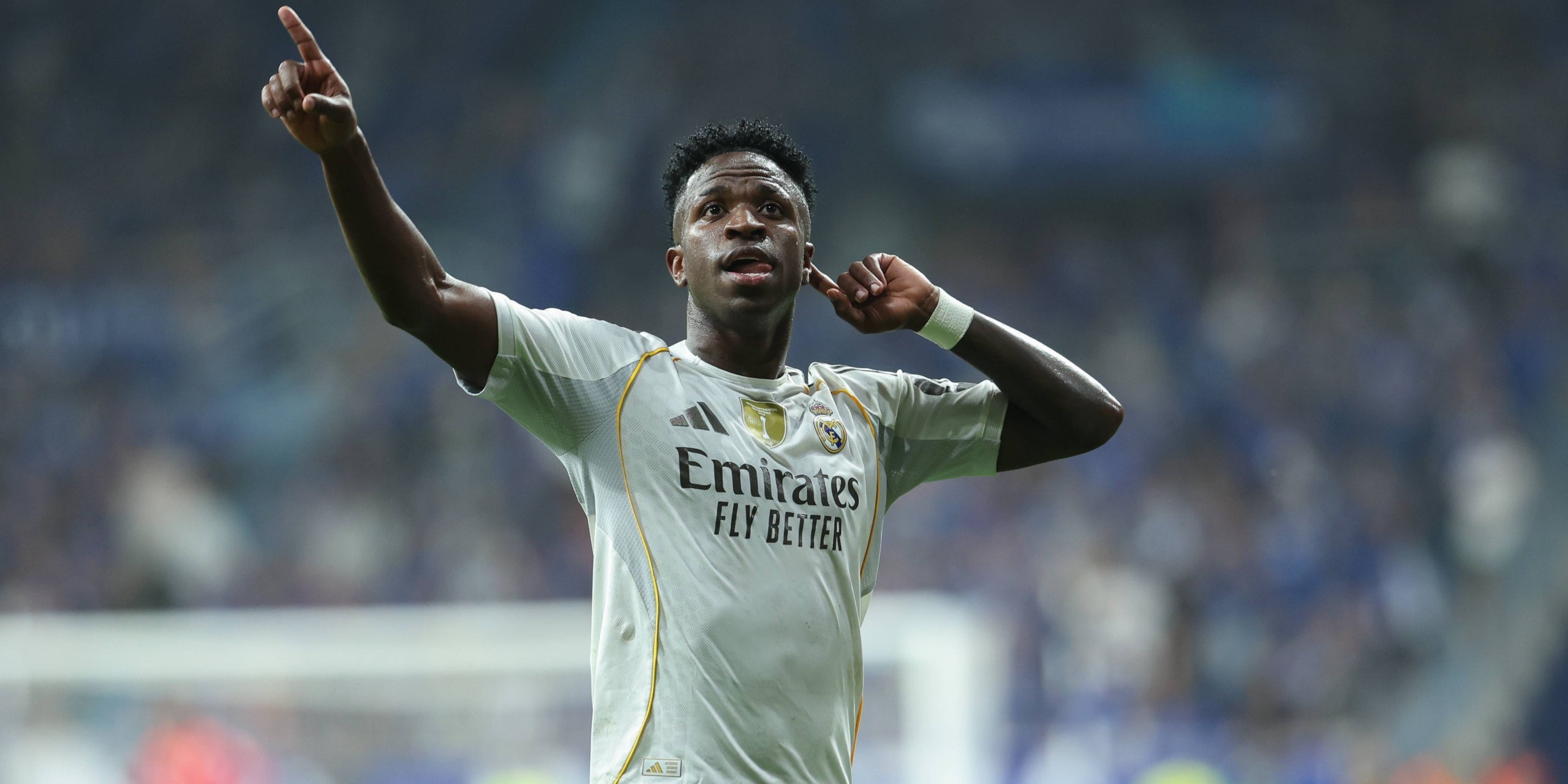 Vinicius celebrates against Oviedo.