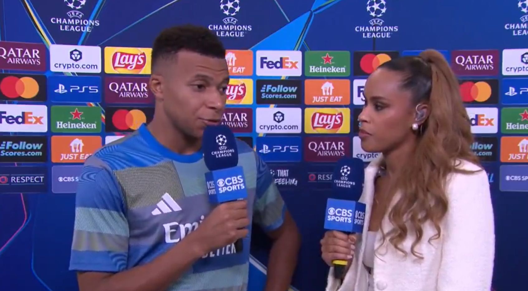 WATCH: Kylian Mbappe reacts in English to Real Madrid win over Marseille – ‘We have to listen to him’