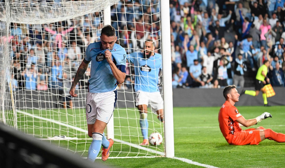 Iago Aspas celebra el empate.