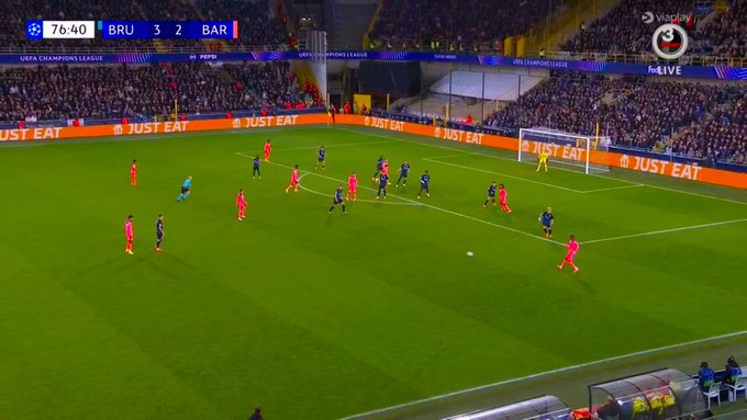 WATCH: Barcelona find third equaliser against Club Brugge courtesy of own goal