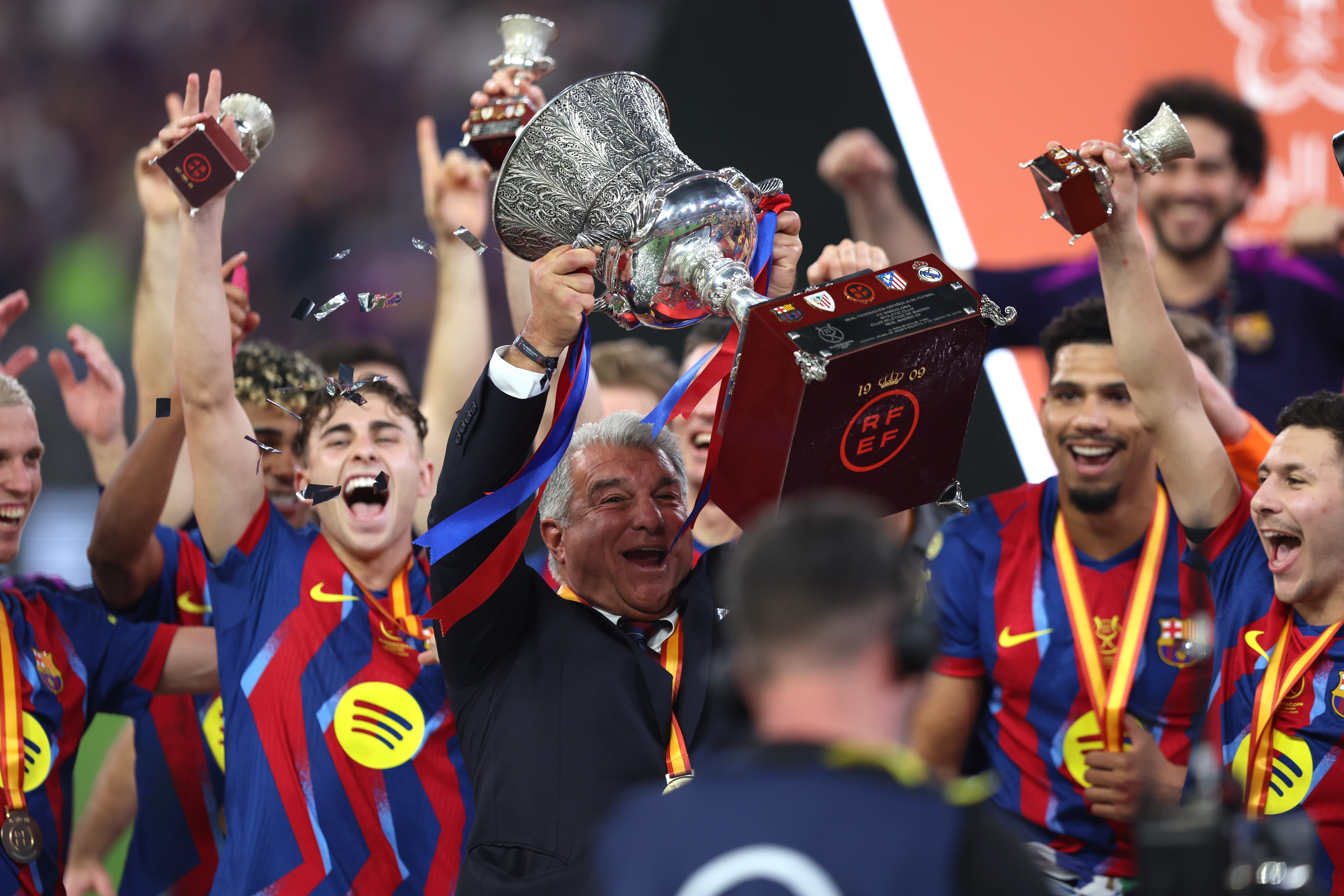 Barcelona president Joan Laporta on Spanish Supercup success – “Florentino Perez congratulated me”